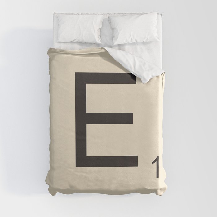 Scrabble Lettre E Letter Duvet Cover