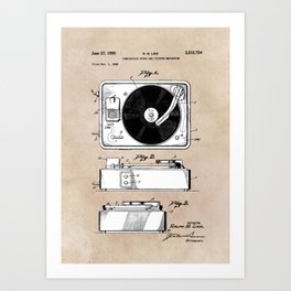 patent art Like combination sound and picture mechanism 1950 Art Print