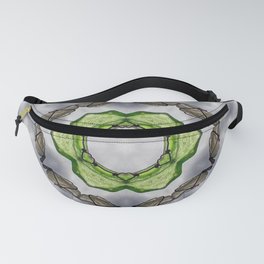 Abstract Sea Glass Wire Pale Cloudy Sky Mandala Fanny Pack