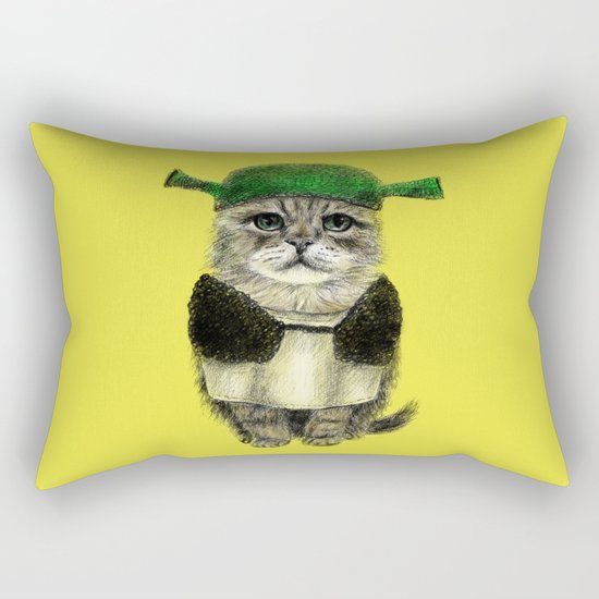 Shreky Cat Rectangular Pillow