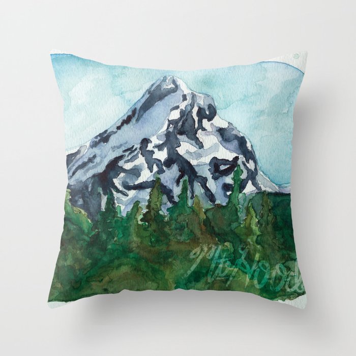 Mt. Hood Oregon landscape Throw Pillow