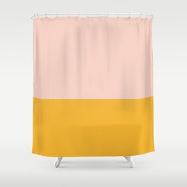 Color Block Blush Pink Mustard Yellow Shower Curtain