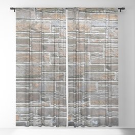Stone brickwork Sheer Curtain