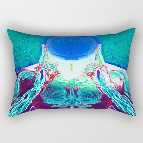 MIND #1 Psychedelic Meditation Vibrant Ethereal Design Rectangular Pillow