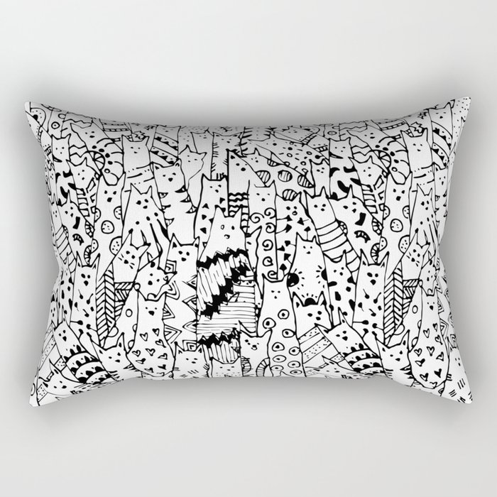 Cat Doodles Rectangular Pillow