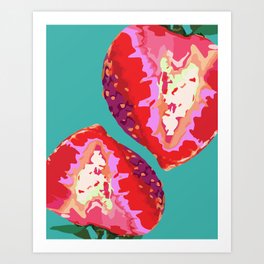 Big Strawberries Art Print