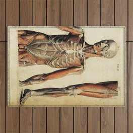 Vintage anatomical art print Outdoor Rug