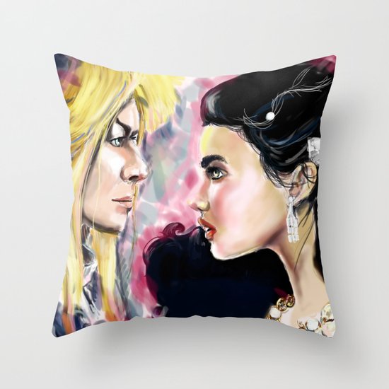 Jareth and Sarah Throw Pillow