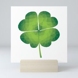Four-Leaf Clover Low Poly Mini Art Print