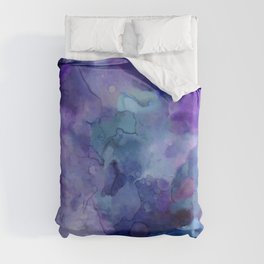 Abstract Colorful Purple Watercolor Duvet Cover