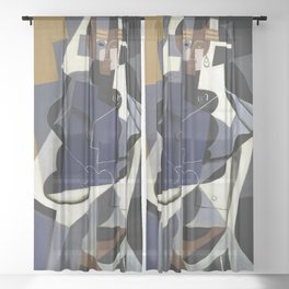 Seated Woman - Juan Gris (1917) Sheer Curtain
