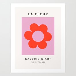 La Fleur | 02 - Flower Print Pink Aesthetic Retro Art Preppy Decor Modern Abstract Flower Art Print