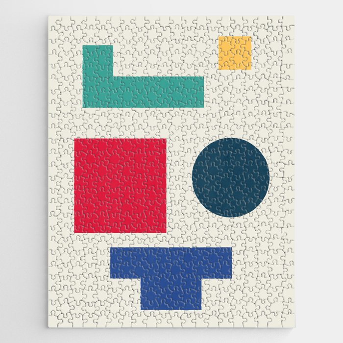 Face Abstract Geometric Color Pop Art Retro Jigsaw Puzzle