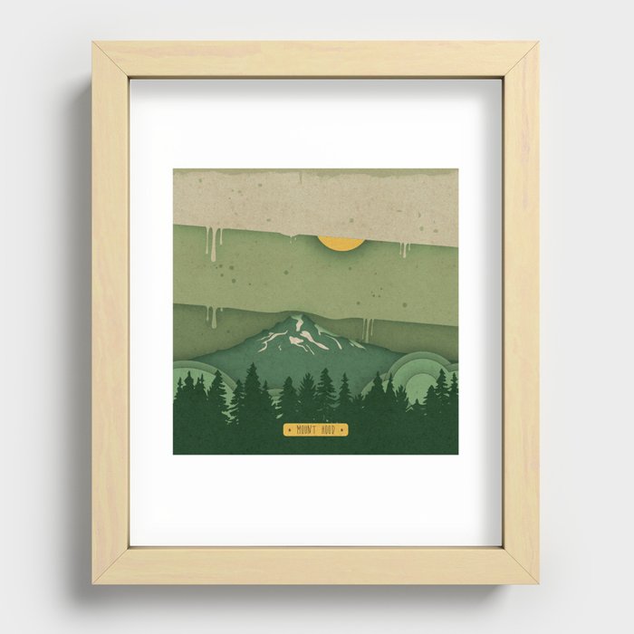 Mount Hood in Green Recessed Framed Print