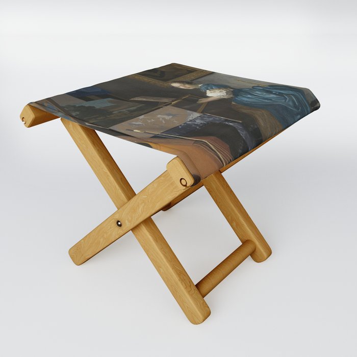 art of johannes vermeer Folding Stool