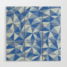 Blue Triangle Pattern Wood Wall Art