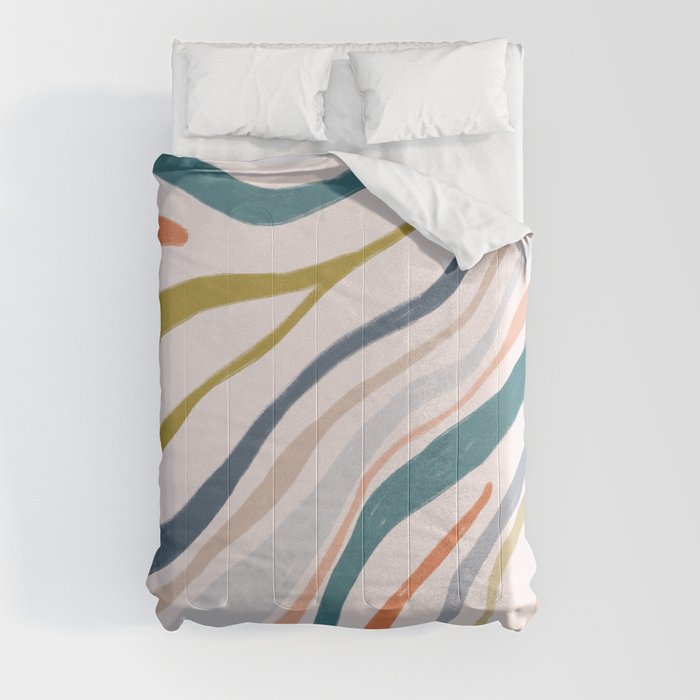 Abstract painting in pastel hues Comforter