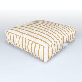 Marigold Yellow Pinstripe on White Outdoor Floor Cushion | Graphicdesign, Stripes, Stripe, Pinstriped, Tiny, Pinstripe, Contrasting, White, Pattern, Marigold 