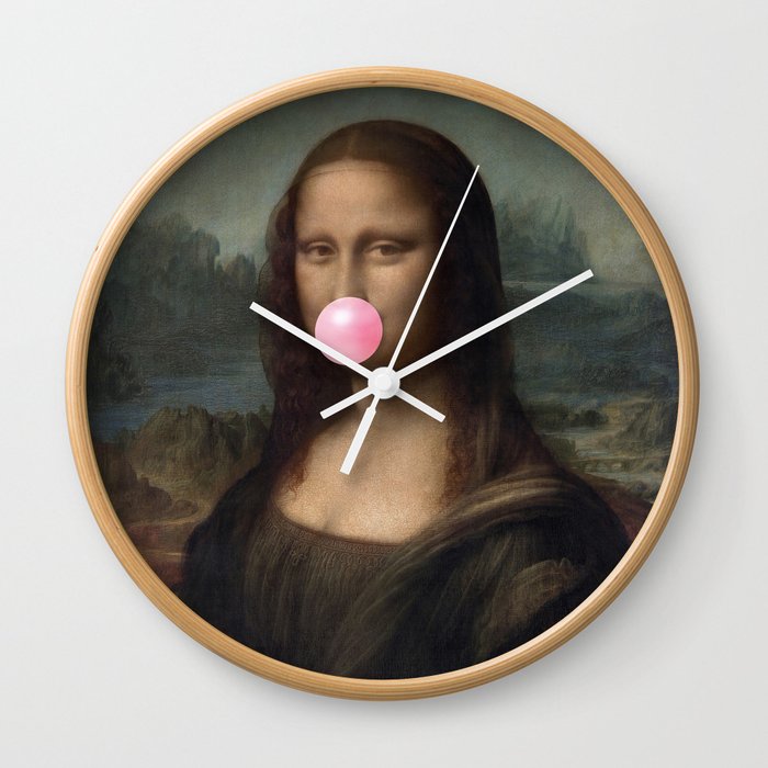 Mona Lisa Bubble Gum Smile Wall Clock