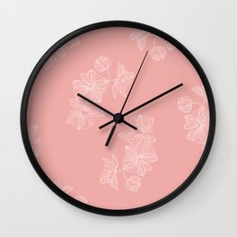 Pink Floral  Wall Clock