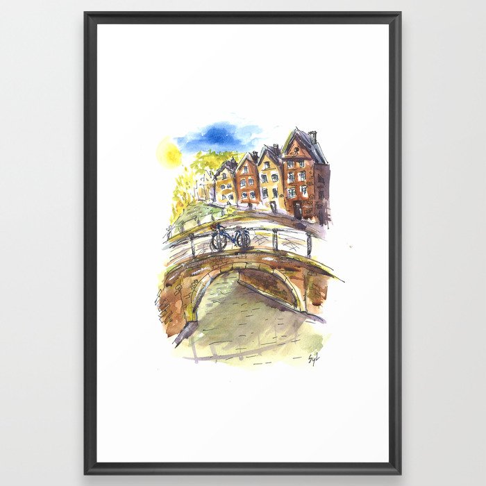 Amsterdam bridge Framed Art Print