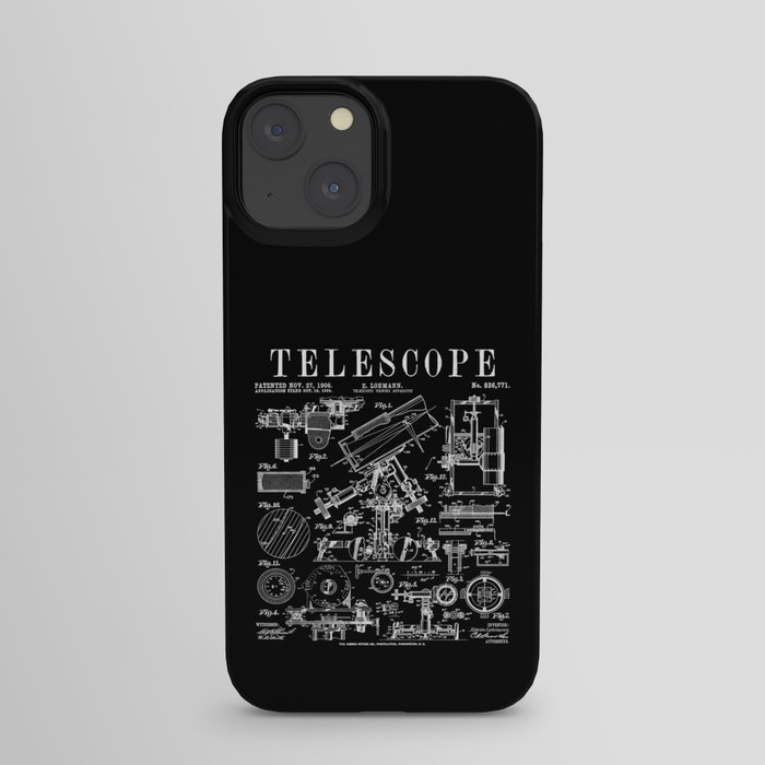 Astronomy Teacher Astronomer Telescope Vintage Patent Print iPhone Case
