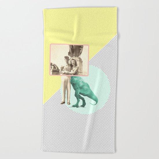 Who would like to date a t-rex Beach Towel