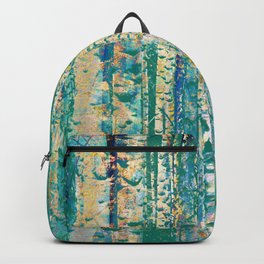 Teal and Mustard Birch Forest Backpack
