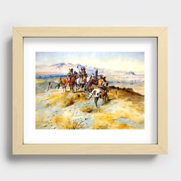 “The Coming of the White Man” by Charles M Russell Recessed Framed Print