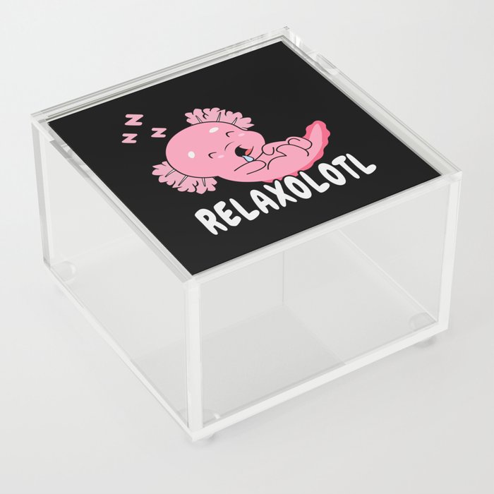 Fish Cartoon Kawaii Axolotl Relax Sleep Axolotl Acrylic Box