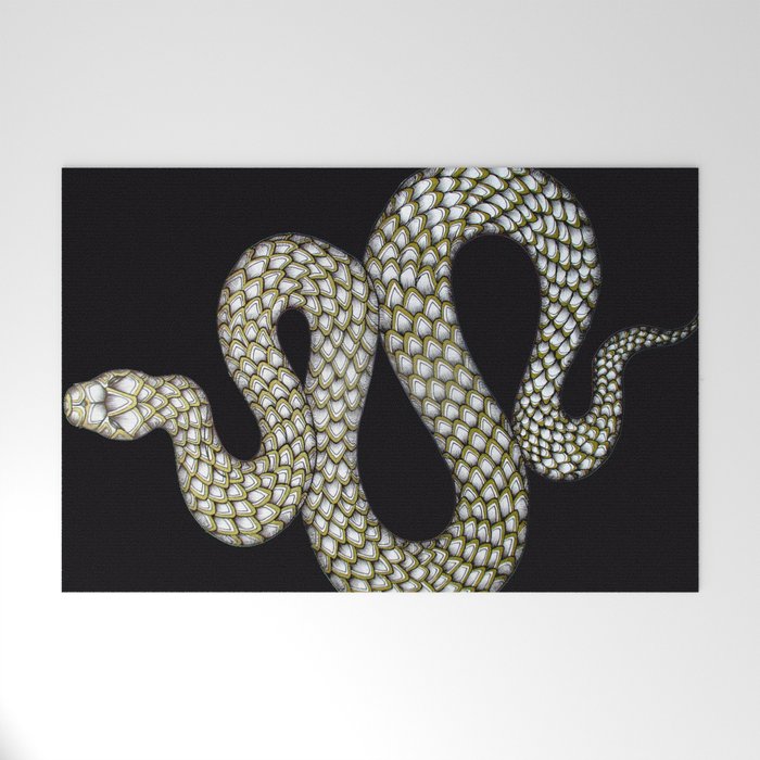 Snake's Charm in Black Welcome Mat