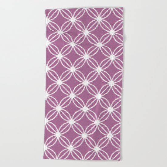 Abstract Circle Dots Purple Beach Towel