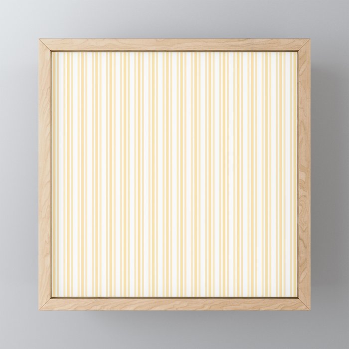 Trendy Large Buttercup Yellow Pastel Butter French Mattress Ticking Double Stripes by Honor and 