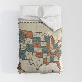 USA Vintage Map Comforter