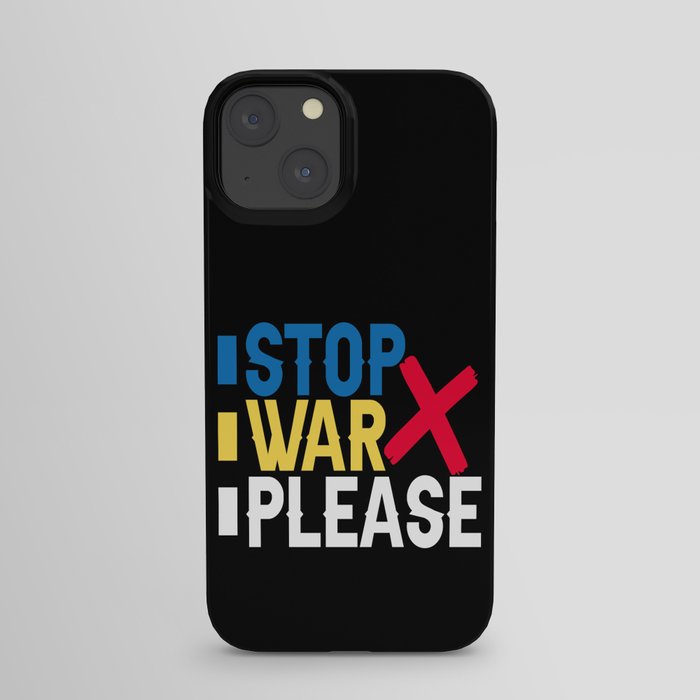Stop War Please Ukrainian Flag iPhone Case
