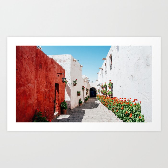 Street in the Santa Catalina Monastery Arequipa Peru Art Print