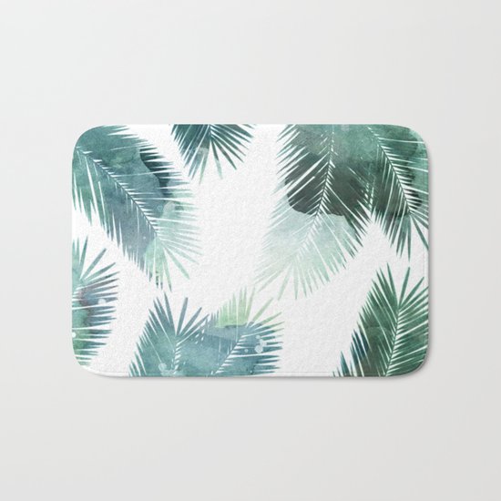 Watercolor Leafs 2 Bath Mat