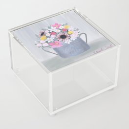 Flowers in Silver Jug Acrylic Box
