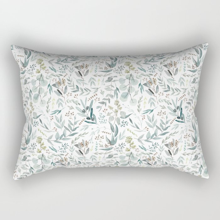 Little Eucalyptus Botanical Pattern Rectangular Pillow