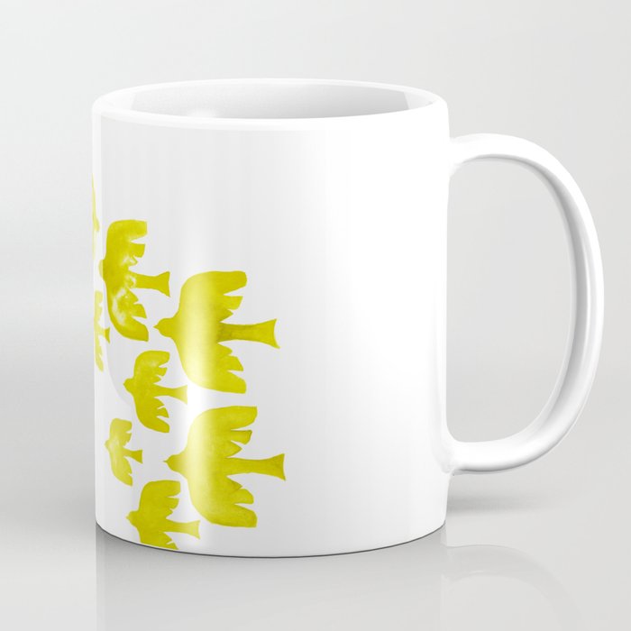 Flight of yellow flock Coffee Mug