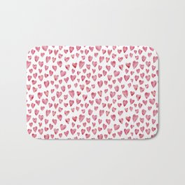 Pink Watercolour Heart Valentine Bath Mat