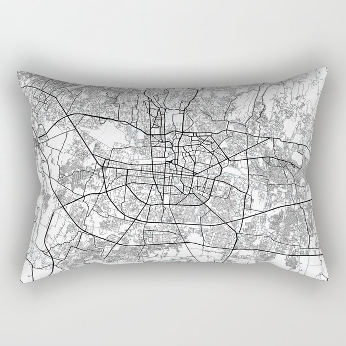 Bandung City Map of West Java, Indonesia - Circle Rectangular Pillow