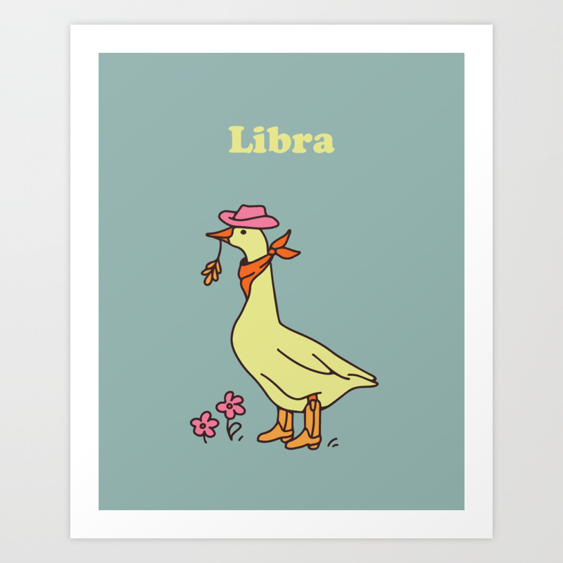Libra Zodiac Goose Art Print by Kira | Society6