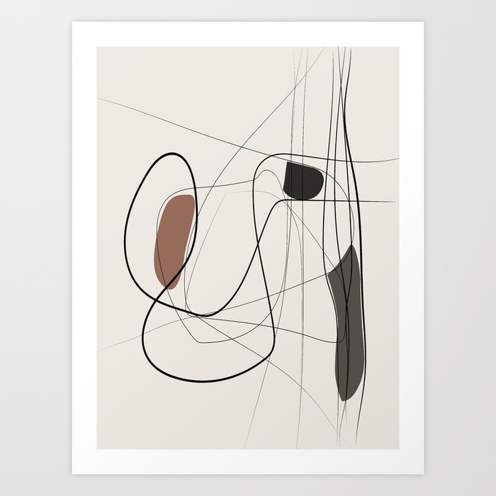 Minimal Geometric Abstraction Abstract Line Drawing Pastel Earth