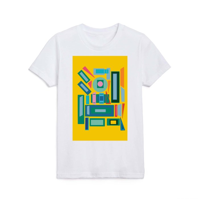 Yellow Abstract Geometric Art full of Positive Energy Kids T Shirt