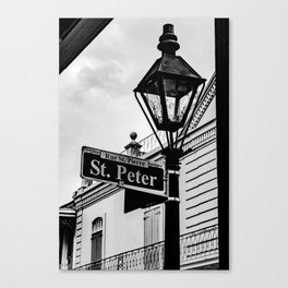 St. Peter Street sign French Quarter New Orleans Canvas Print
