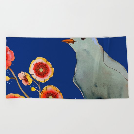 la brise (navy) Beach Towel
