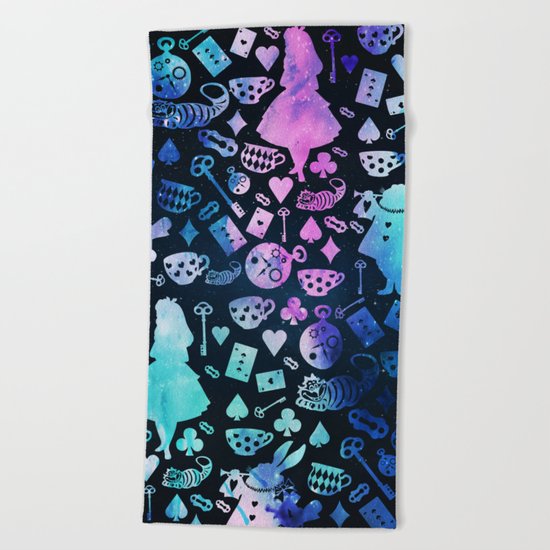 Alice in Wonderland - Galaxy Beach Towel