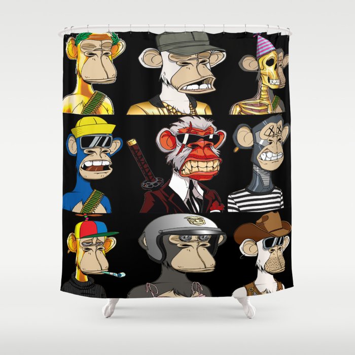 Bored Ape Yacht Club NFT Collection Shower Curtain