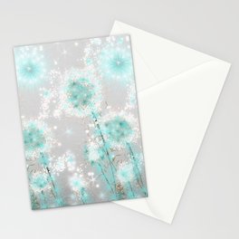 Dandelions in Turquoise Stationery Card